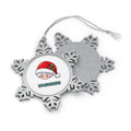 Little Santa Hat Face Personalised Pewter Christmas Ornament