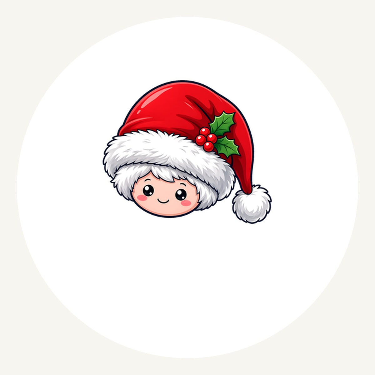 Little Santa Hat Face Personalised Pewter Christmas Ornament