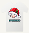 Little Santa Hat Face Personalised Christmas T-Shirt and Hoodie
