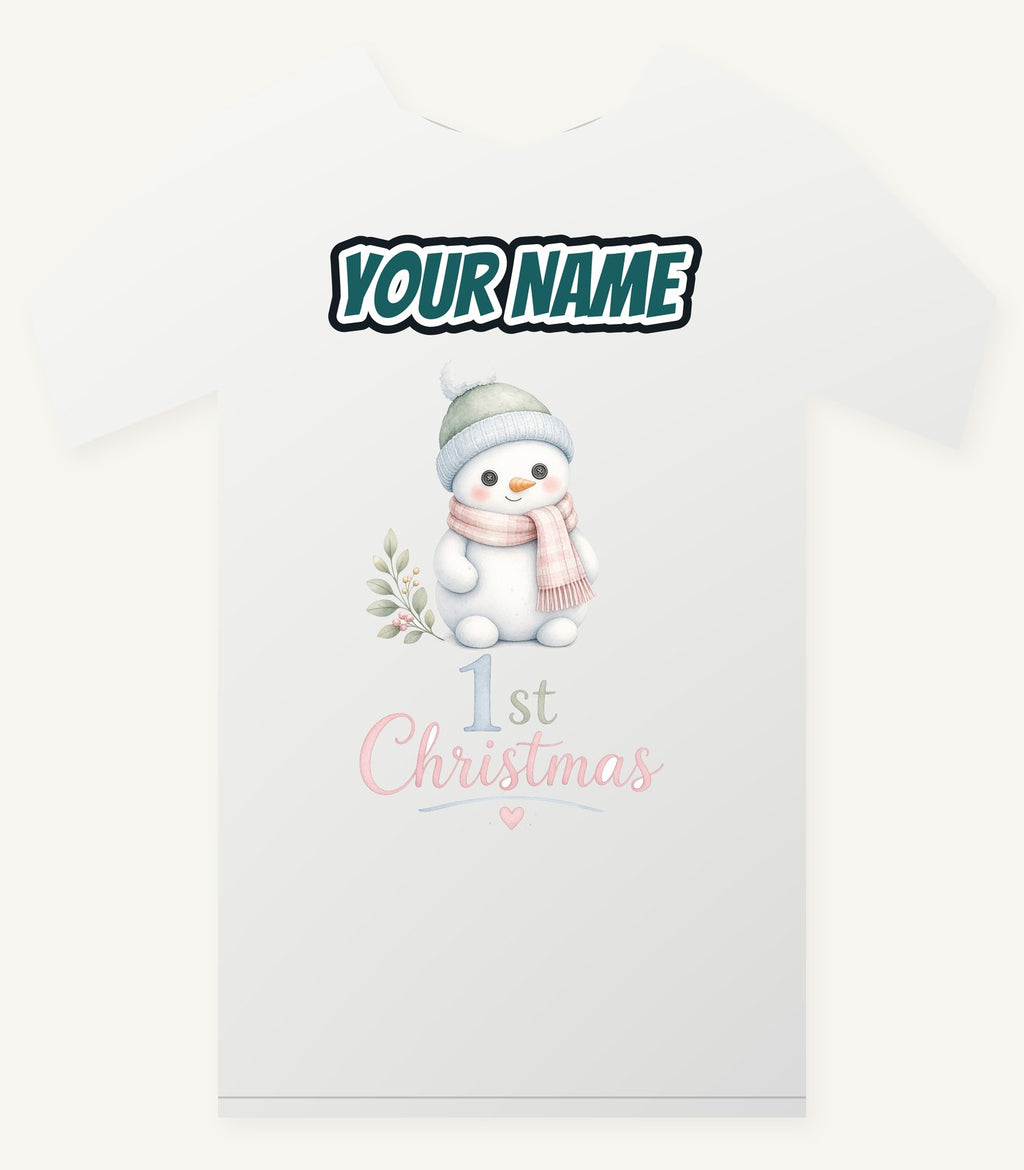 Little Snowman First Christmas Personalised Christmas T-Shirt and Hoodie