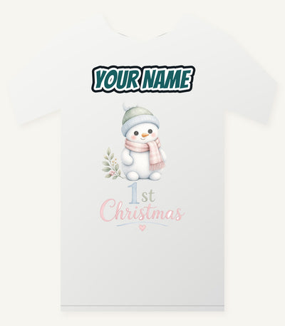 Little Snowman First Christmas Personalised Christmas T-Shirt and Hoodie