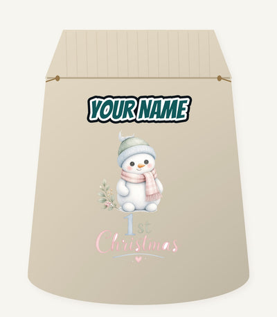 Little Snowman First Christmas Personalised Santa Sack