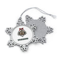 Log Cabin Bauble Ornament Personalised Pewter Christmas Ornament