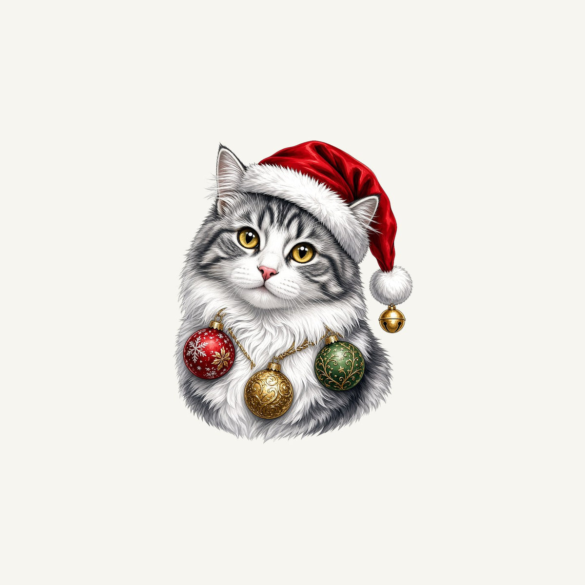 Longhair Cat Christmas Personalised Christmas Mug