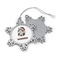 Longhair Cat Personalised Pewter Christmas Ornament