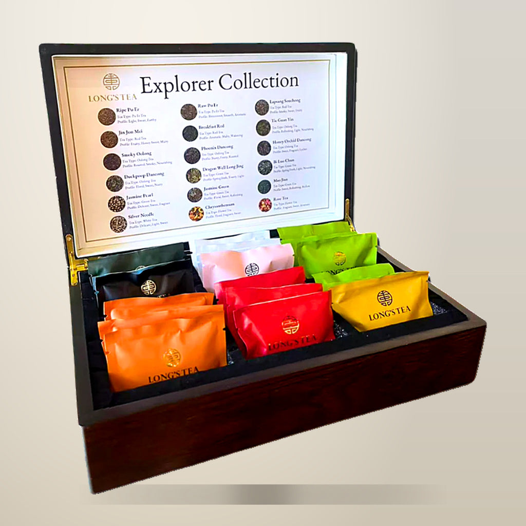 Long's Tea Explorer Collection Tea Chest, 18 Teas, on a plain cream background
