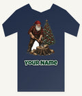 Lumberjack Santa Chopping Wood Personalised Kids and Baby Christmas Tee