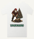Lumberjack Santa Chopping Wood Personalised Christmas T-Shirt and Hoodie