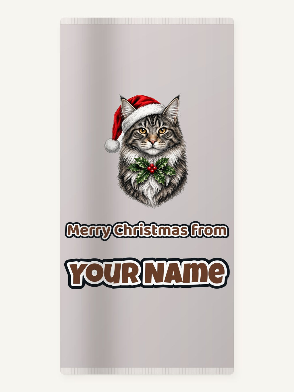 Maine Coon Christmas Personalised Beach Towel