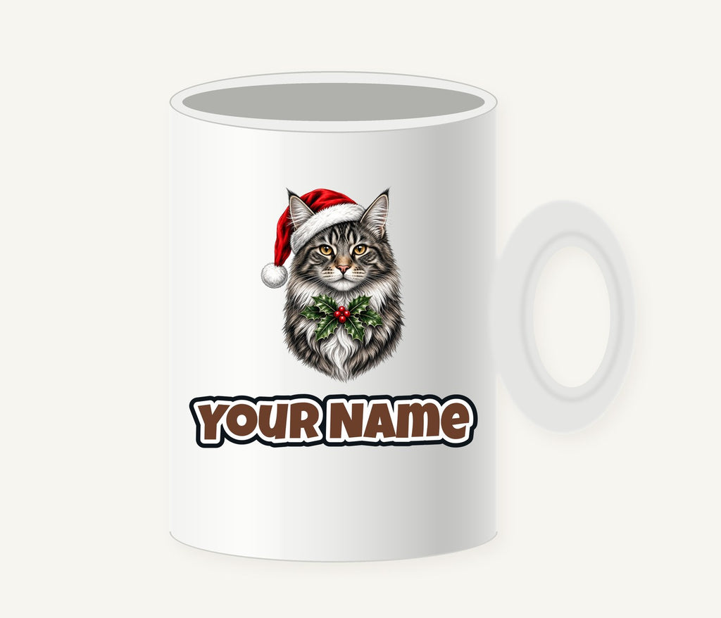 Maine Coon Christmas Personalised Christmas Mug