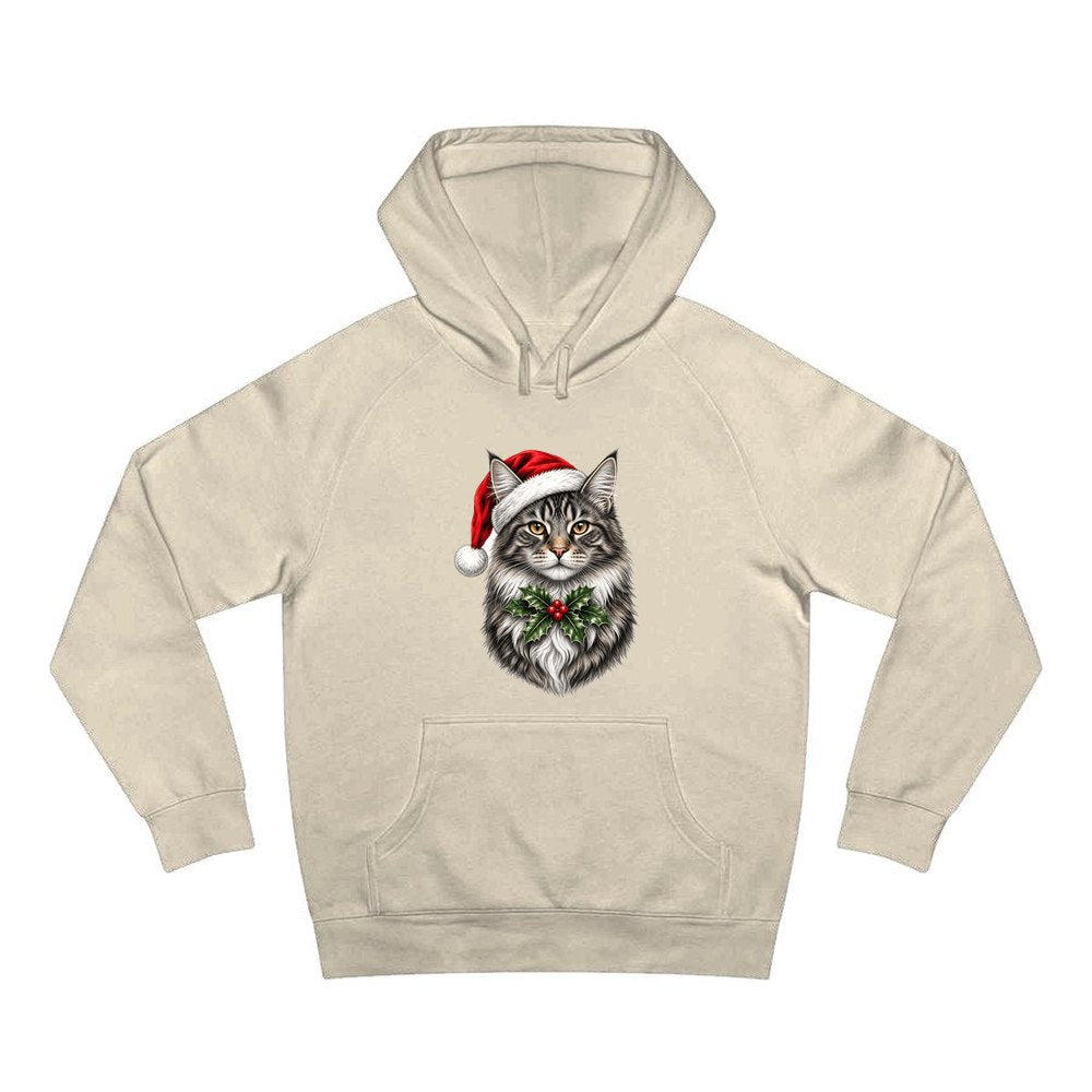 Maine Coon personalised Christmas hoodie in sand