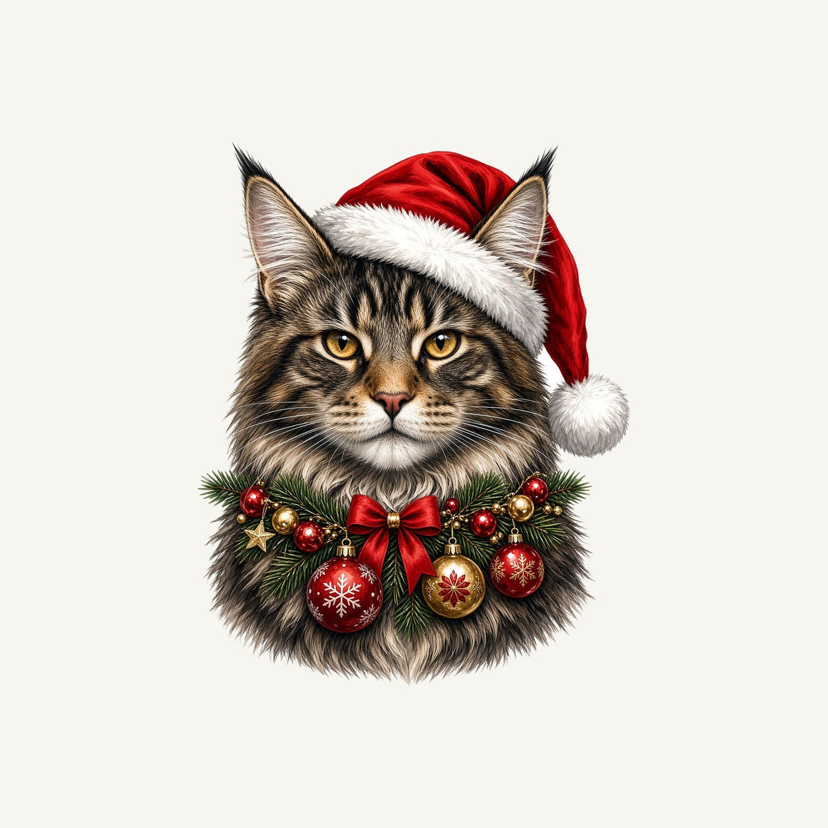 Maine Coon with Baubles Personalised Santa Sack