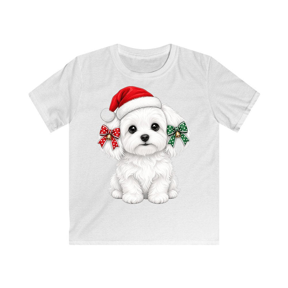 Maltese personalised kids Christmas tee in white