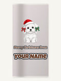 Maltese Christmas Personalised Beach Towel