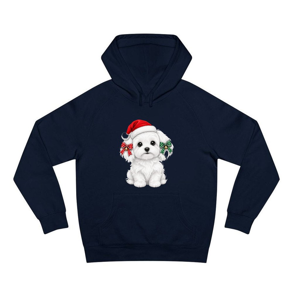 Maltese personalised Christmas hoodie in navy