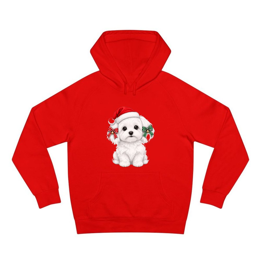 Maltese personalised Christmas hoodie in red