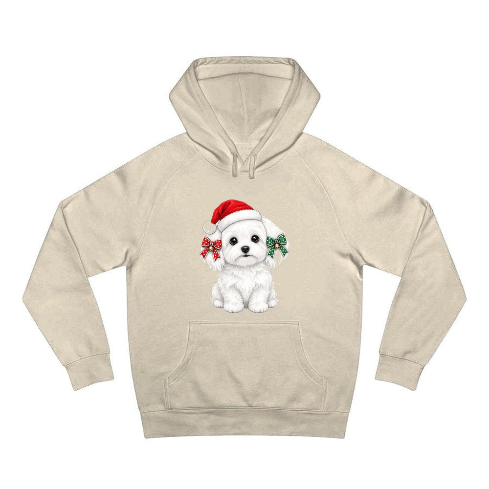 Maltese personalised Christmas hoodie in sand