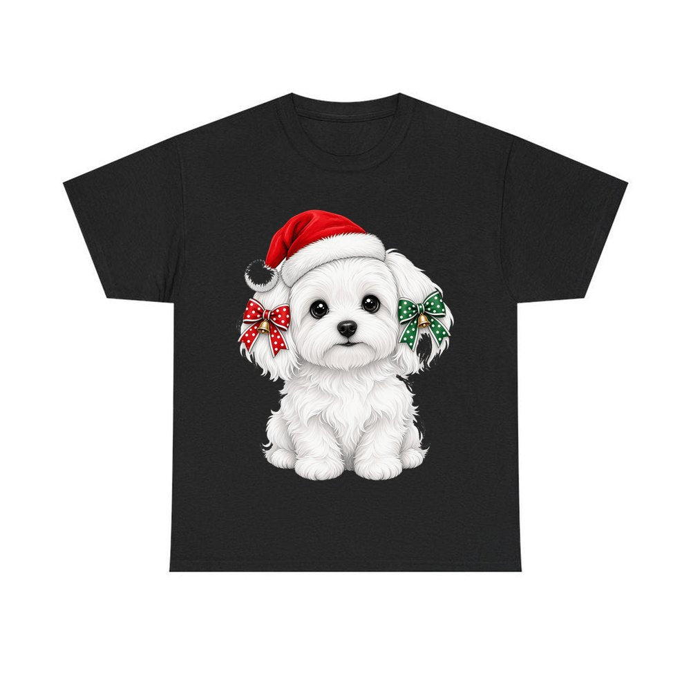 Maltese personalised Christmas T-shirt in black
