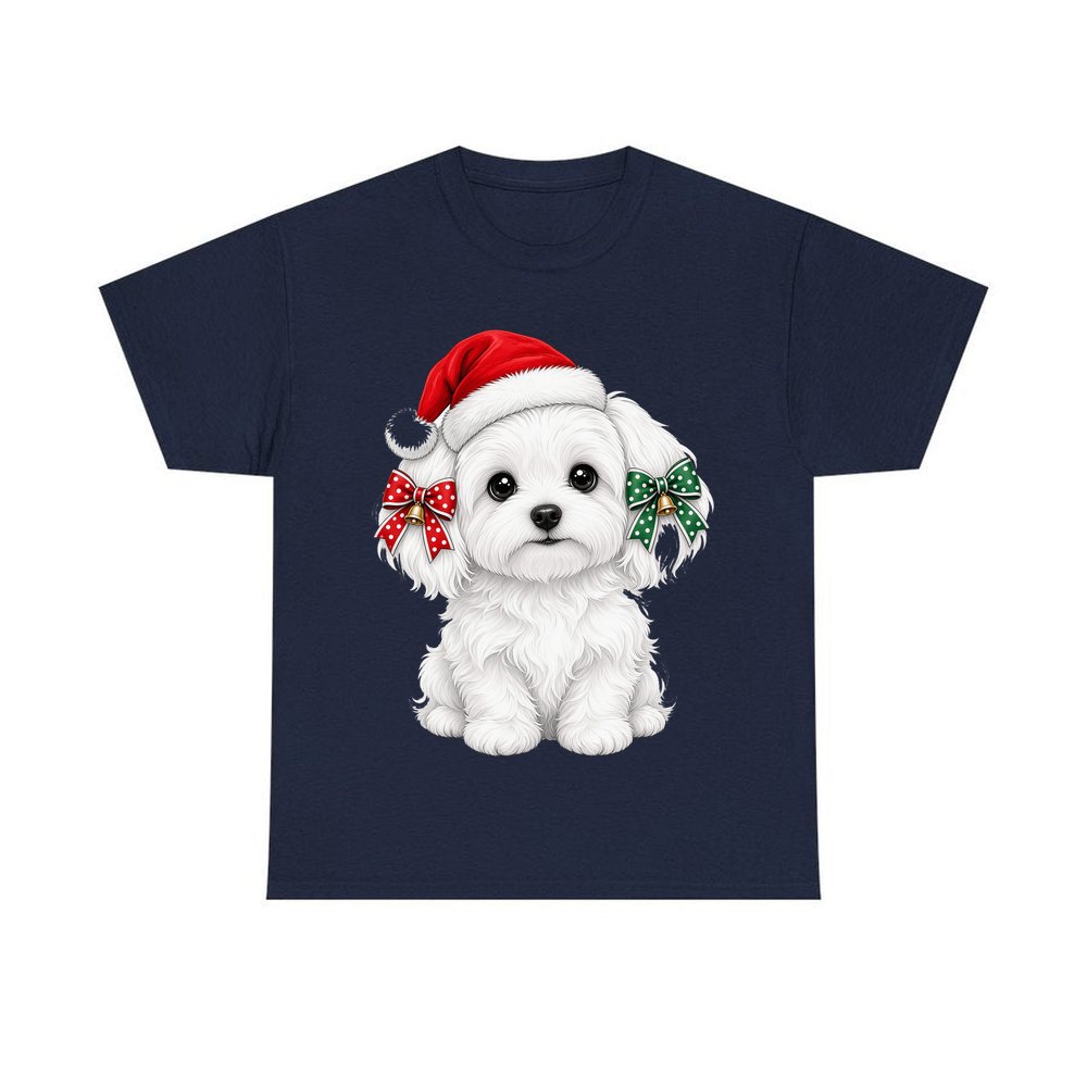Maltese personalised Christmas T-shirt in navy