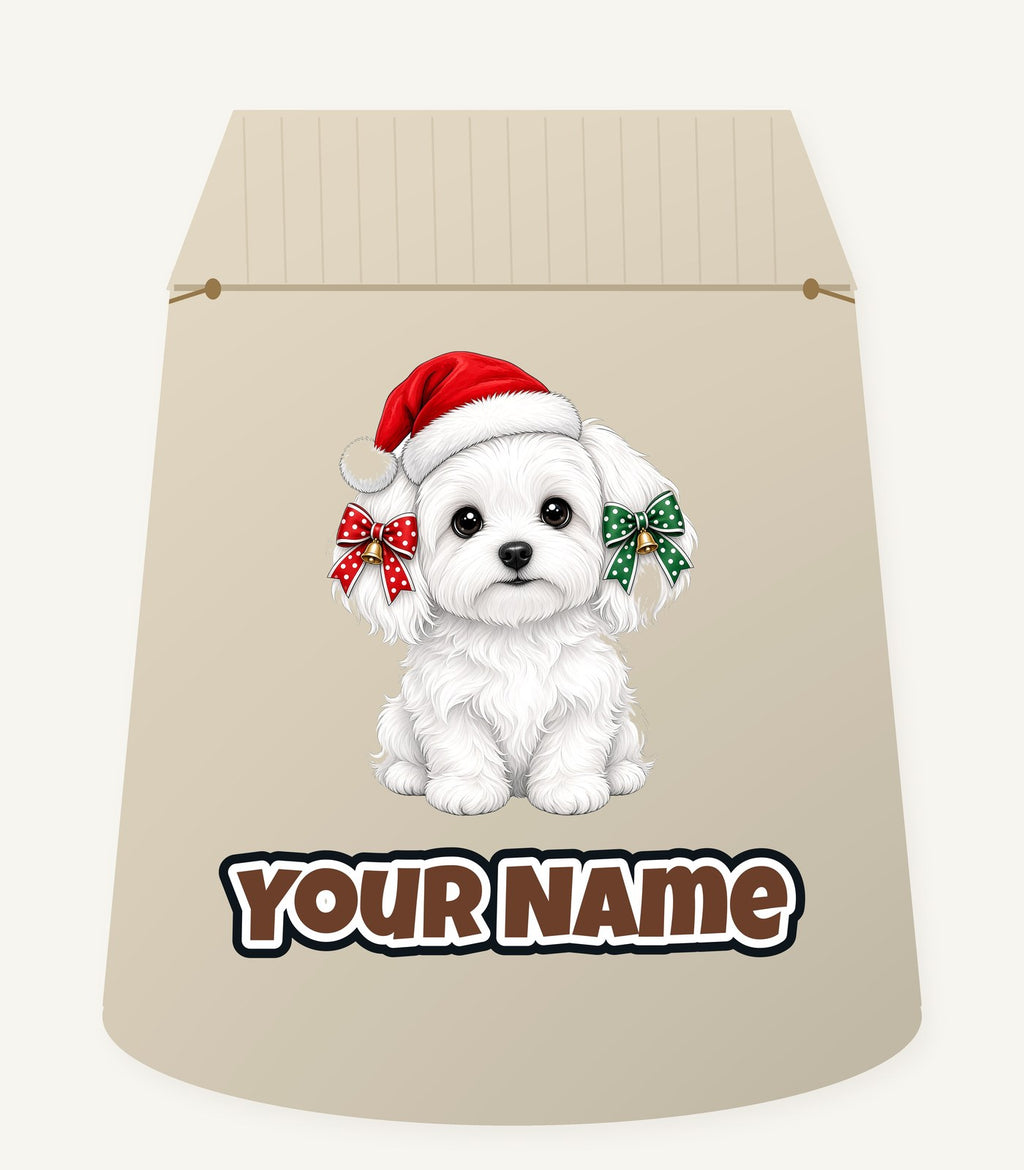 Maltese Christmas Personalised Santa Sack