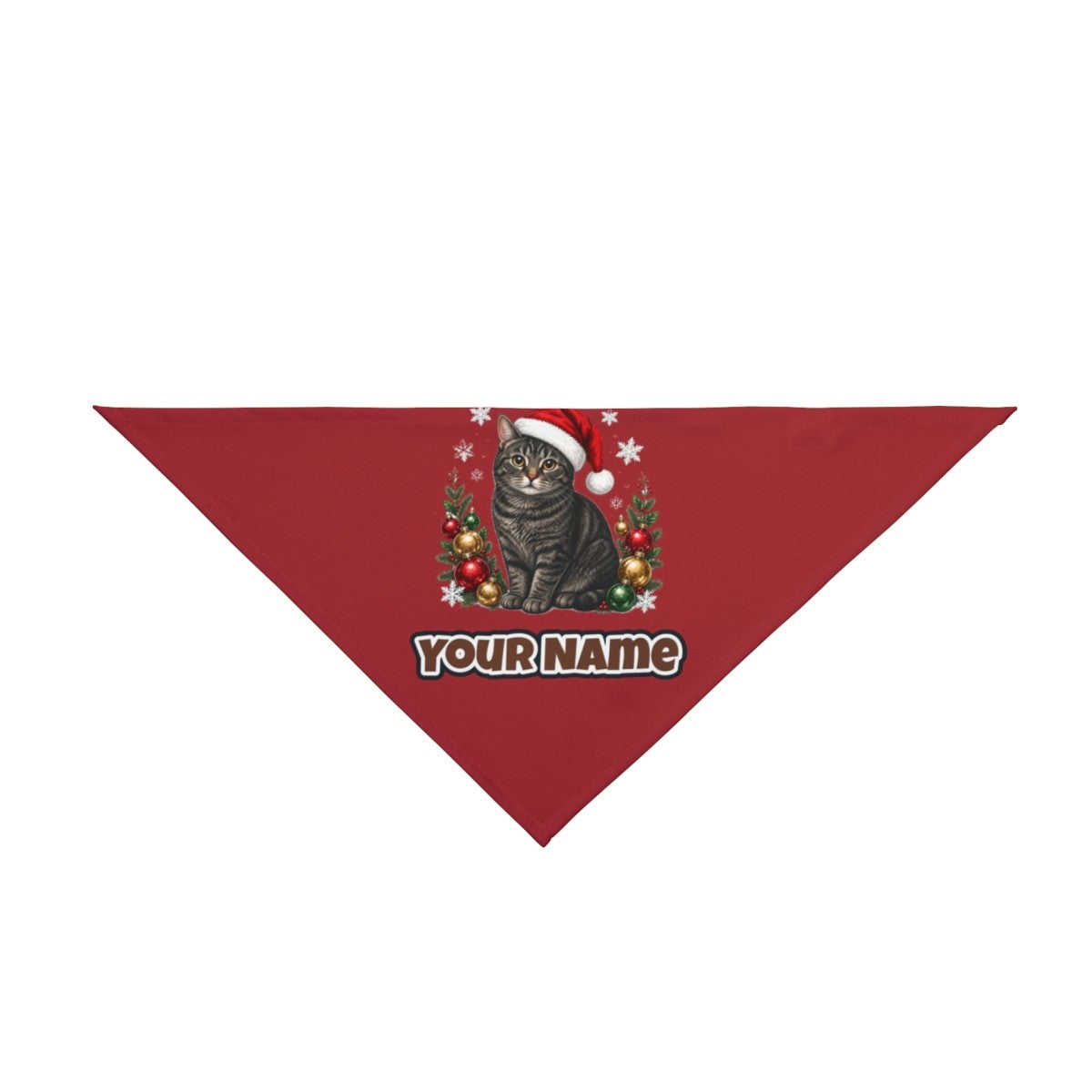 Manx personalised Christmas pet bandana in red, tie-on style