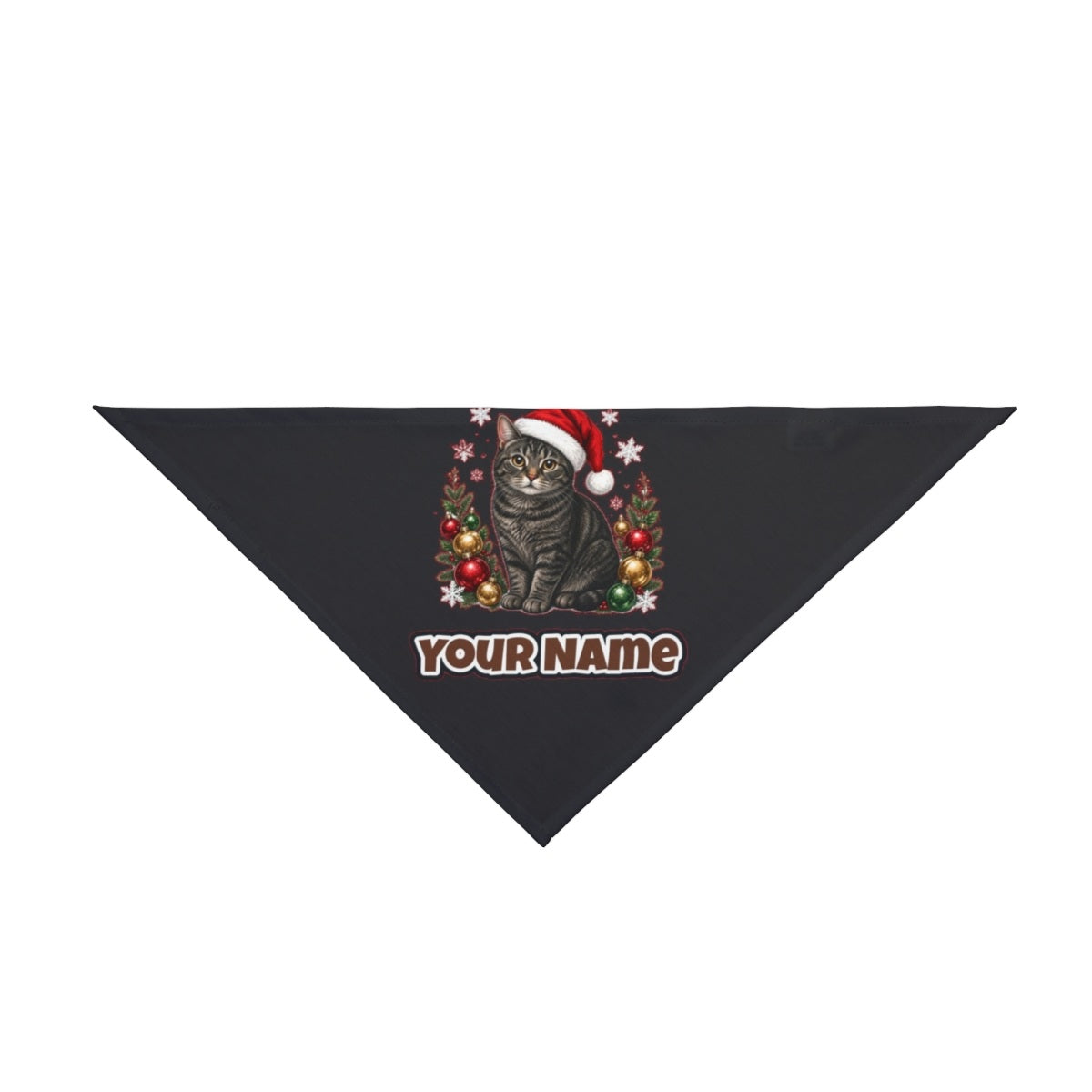 Manx personalised Christmas pet bandana in black, tie-on style