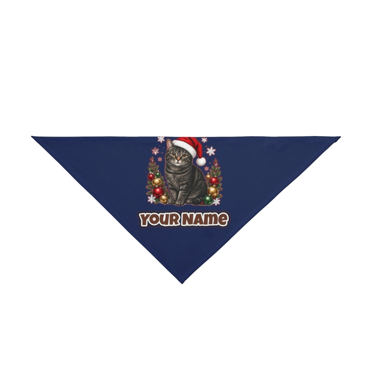 Manx personalised Christmas pet bandana in navy, tie-on style