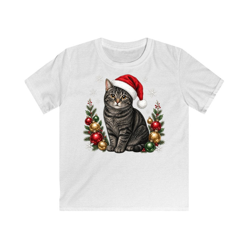 Manx personalised kids Christmas tee in white