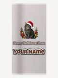 Manx Christmas Personalised Beach Towel