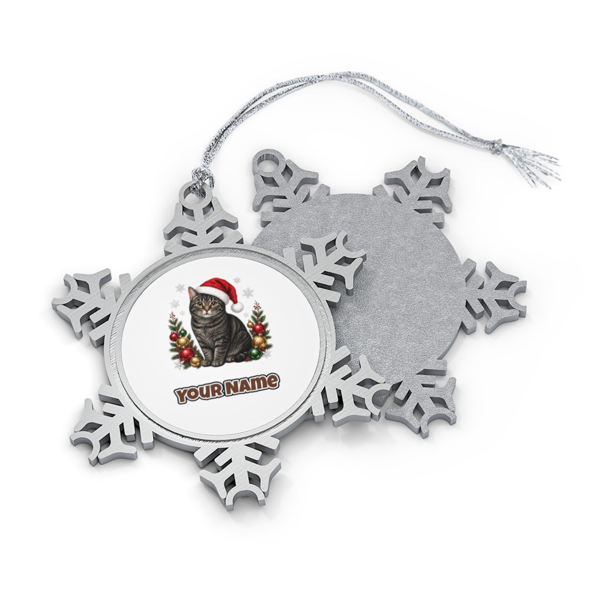 Manx Personalised Pewter Christmas Ornament