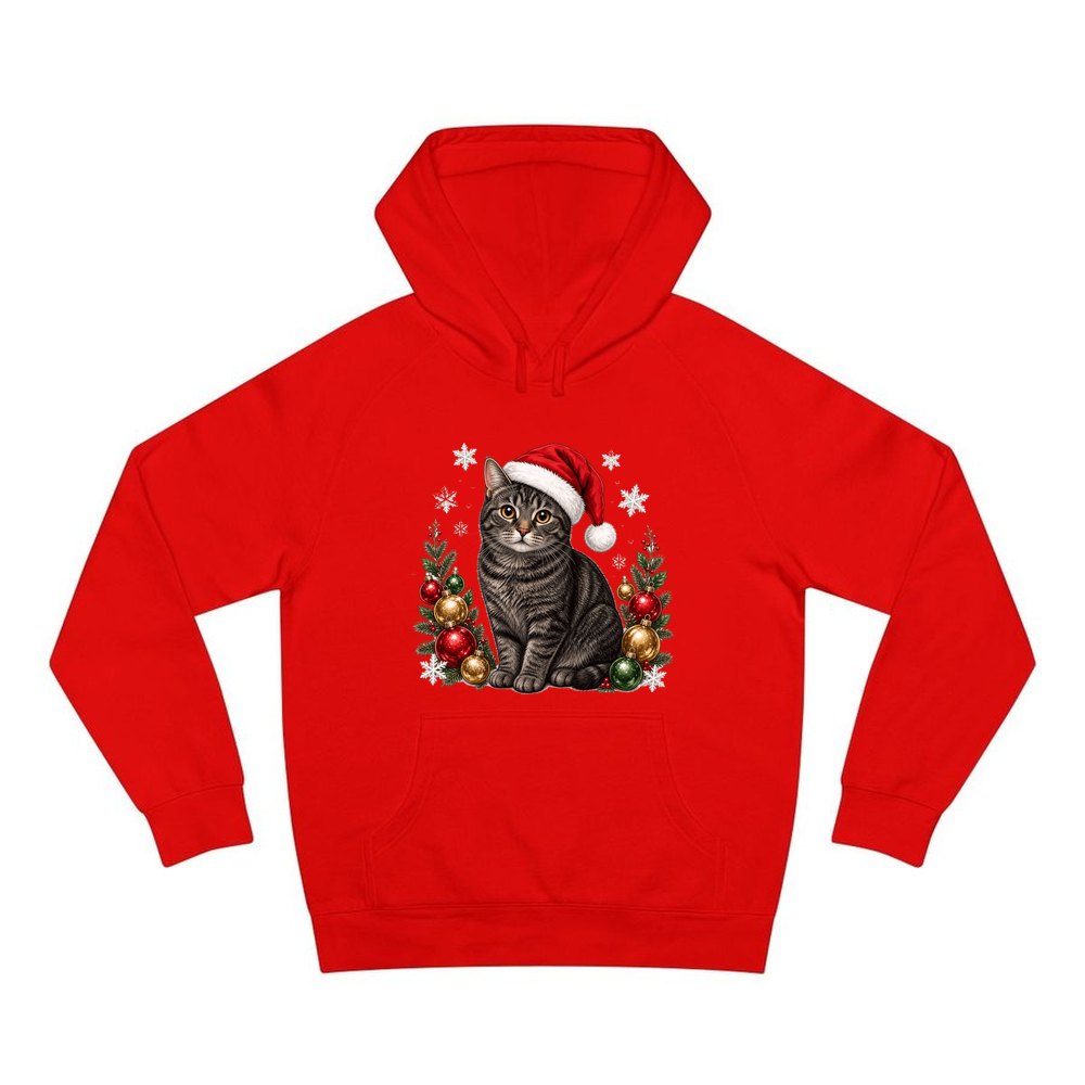 Manx personalised Christmas hoodie in red