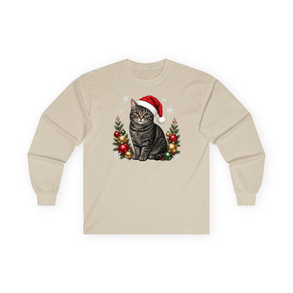 Manx personalised long sleeve Christmas T-shirt in sand
