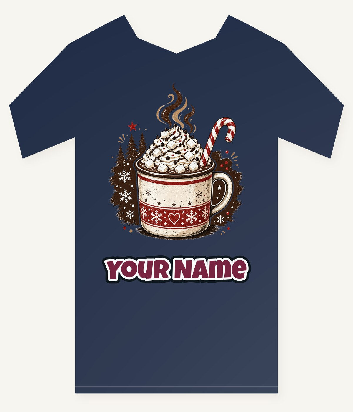 Marshmallow Hot Chocolate Mug Personalised Kids and Baby Christmas Tee
