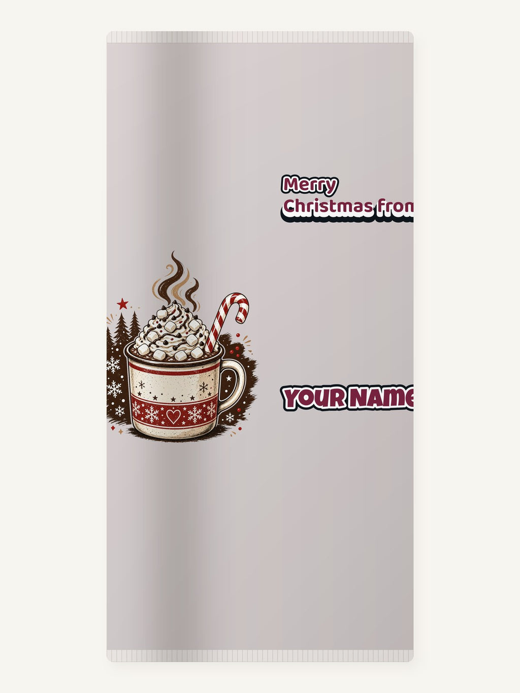 Marshmallow Hot Chocolate Mug Personalised Beach Towel