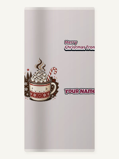 Marshmallow Hot Chocolate Mug Personalised Beach Towel