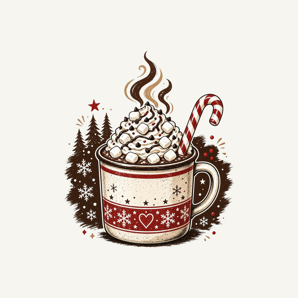Marshmallow Hot Chocolate Mug Personalised Christmas T-Shirt and Hoodie