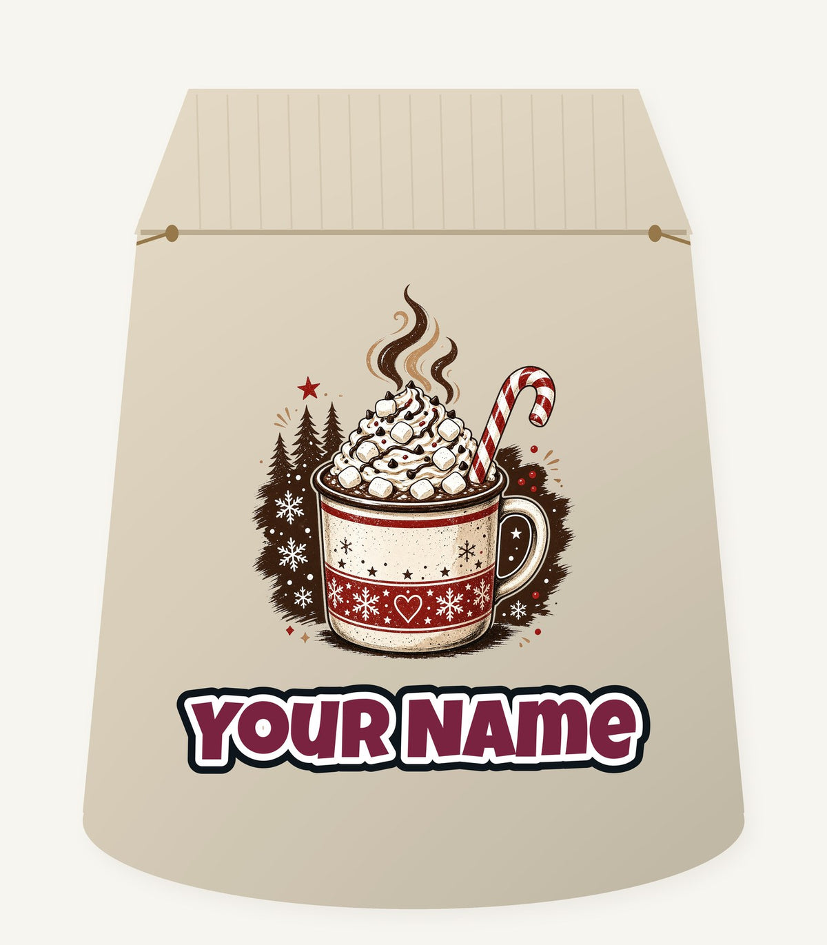 Marshmallow Hot Chocolate Mug Personalised Santa Sack