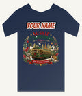 Melbourne Christmas Tram Personalised Kids and Baby Christmas Tee