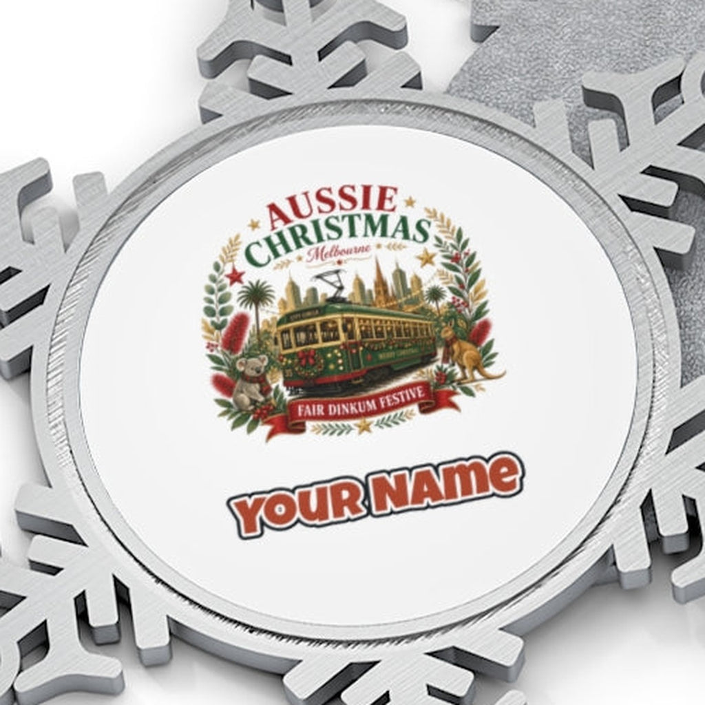 Melbourne Christmas Tram Personalised Pewter Christmas Ornament