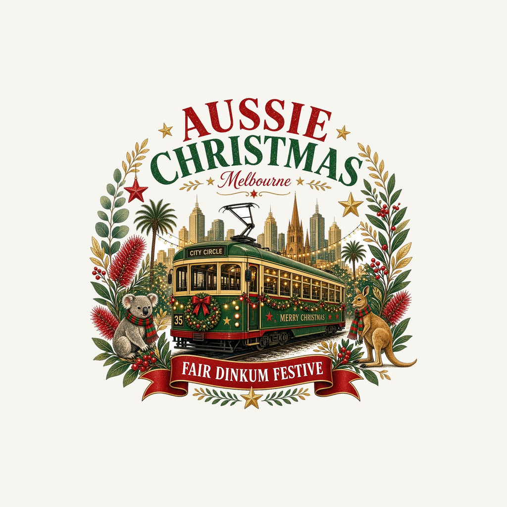 Melbourne Christmas Tram Personalised Christmas T-Shirt and Hoodie