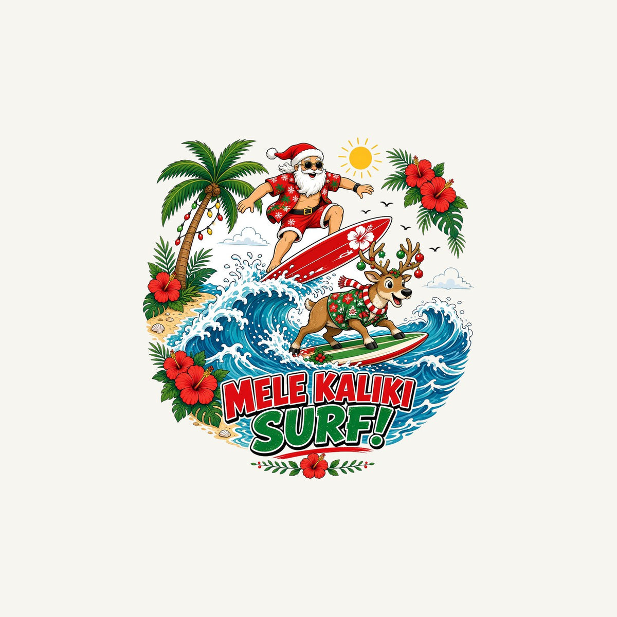 Mele Kaliki Surf Personalised Christmas Mug