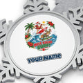 Mele Kaliki Surf Personalised Pewter Christmas Ornament