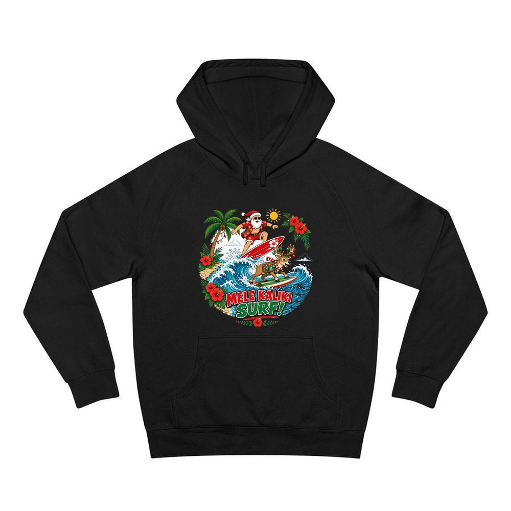 Mele Kaliki Surf personalised Christmas hoodie in black