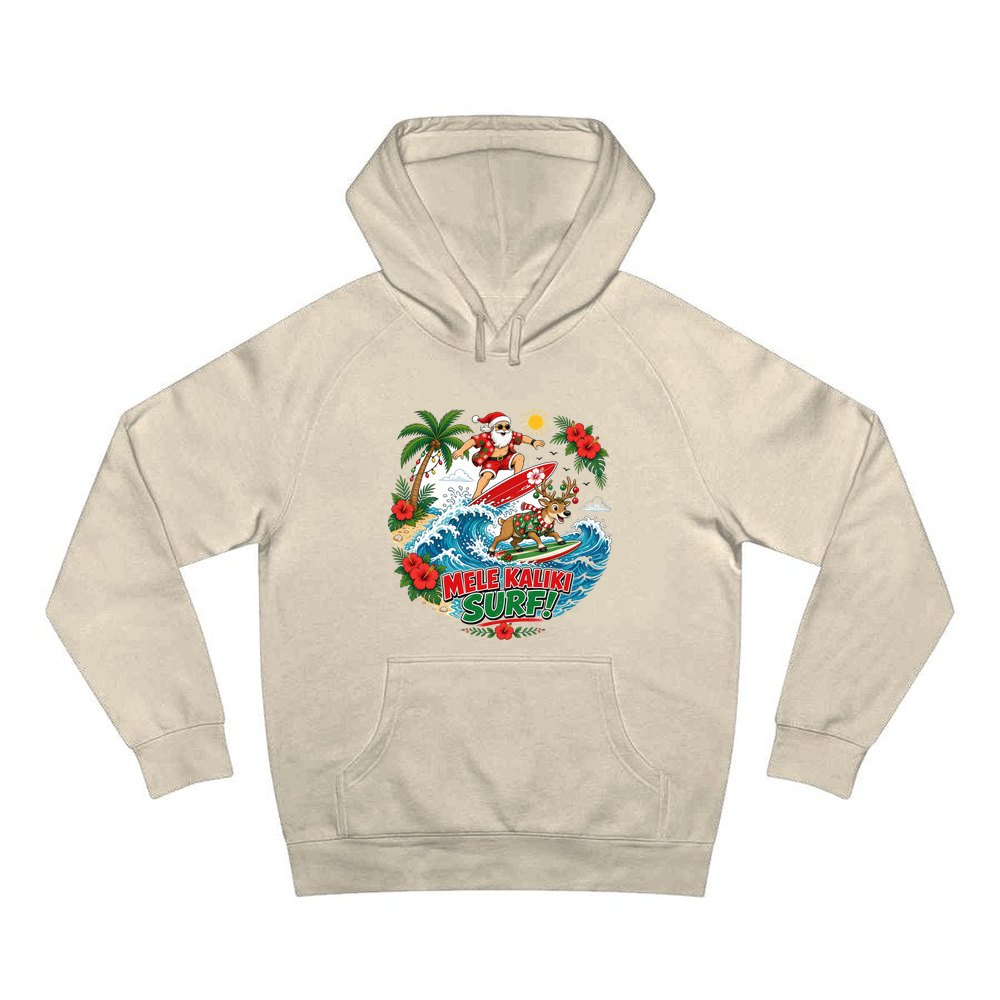 Mele Kaliki Surf personalised Christmas hoodie in sand