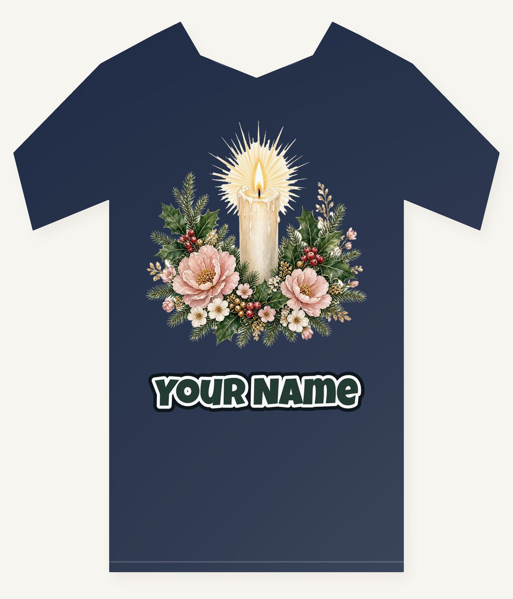 Memorial Candle and Blooms Personalised Kids Tee and Baby Bodysuit
