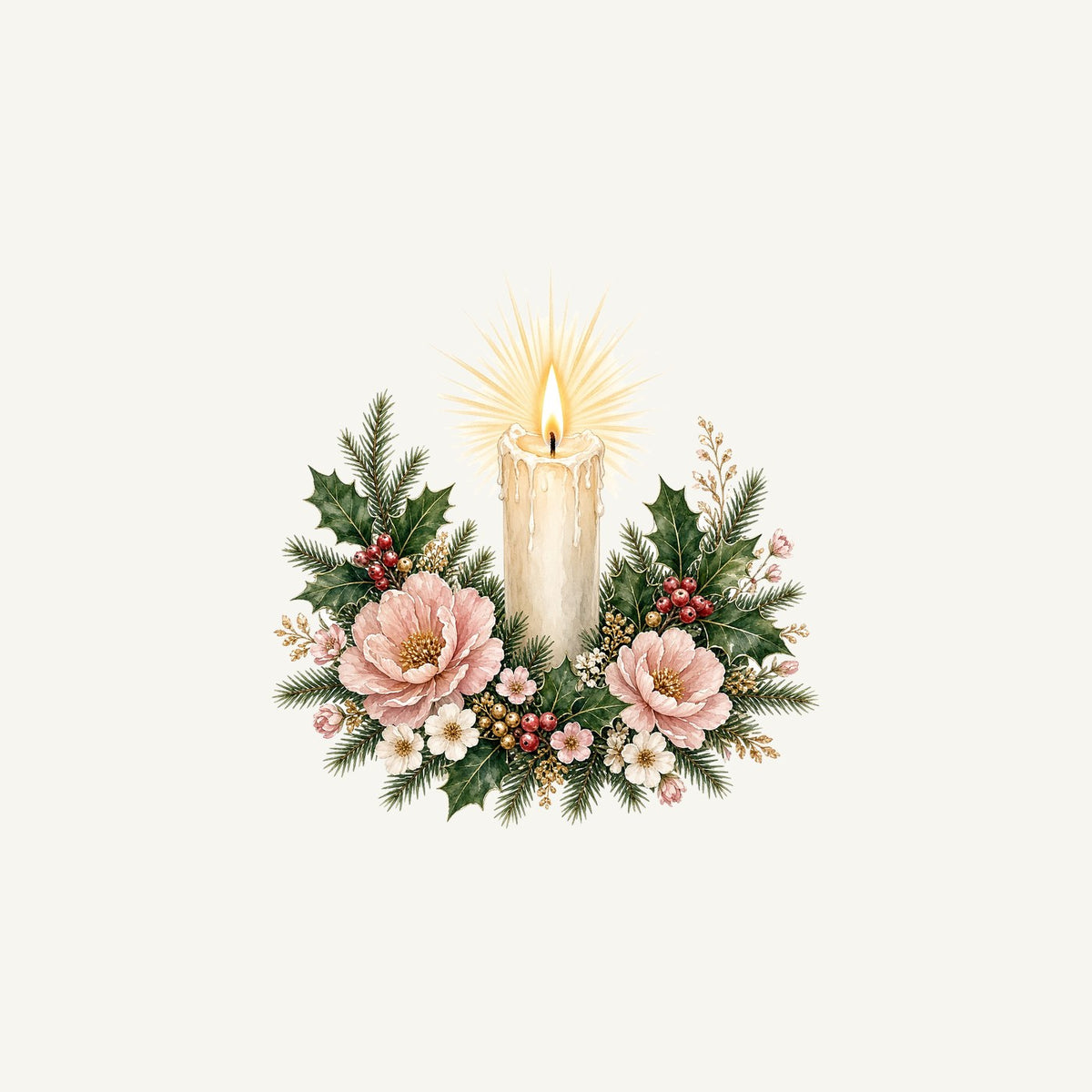 Memorial Candle and Blooms Personalised Christmas Mug