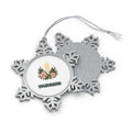 Memorial Candle and Blooms Personalised Pewter Christmas Ornament