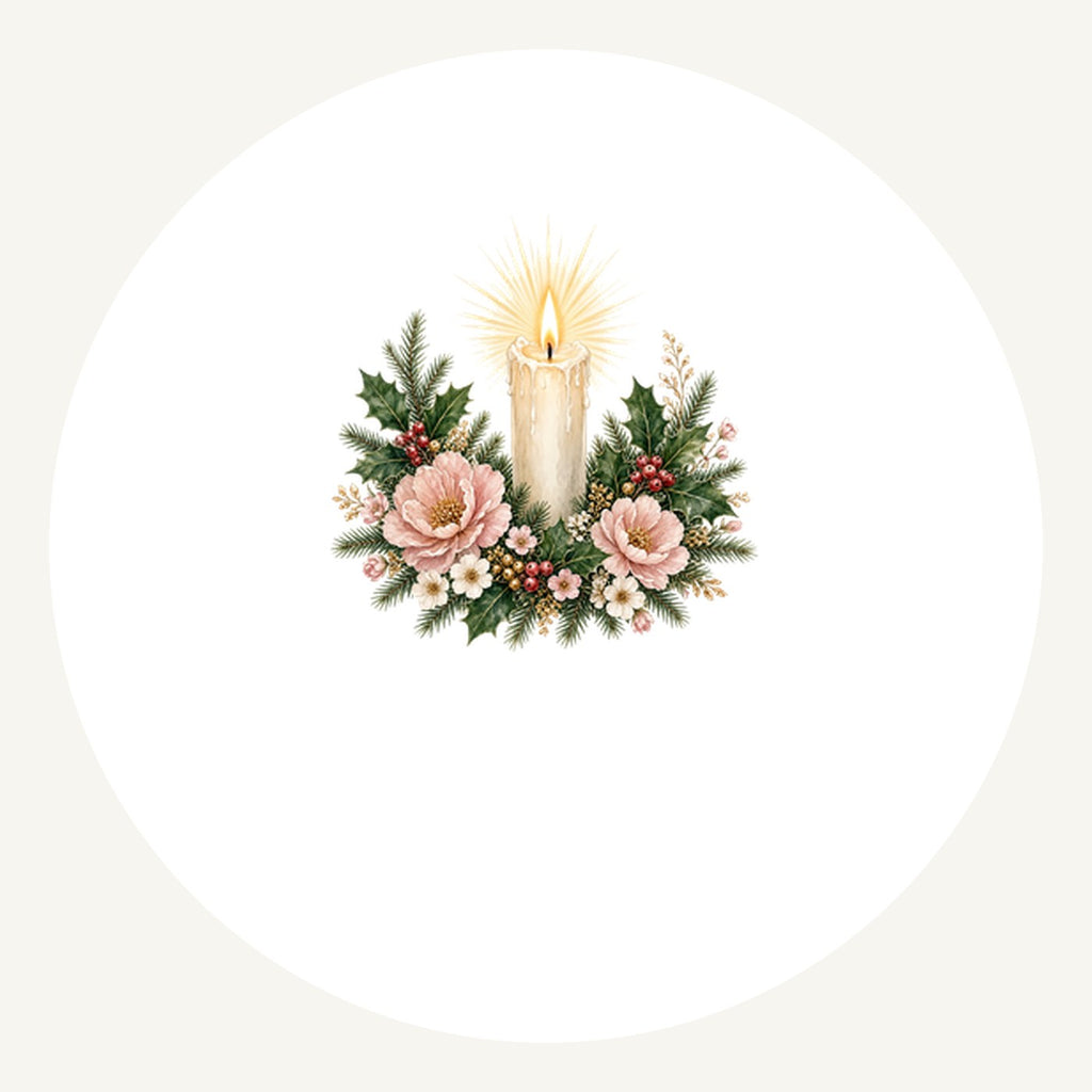 Memorial Candle and Blooms Personalised Pewter Christmas Ornament