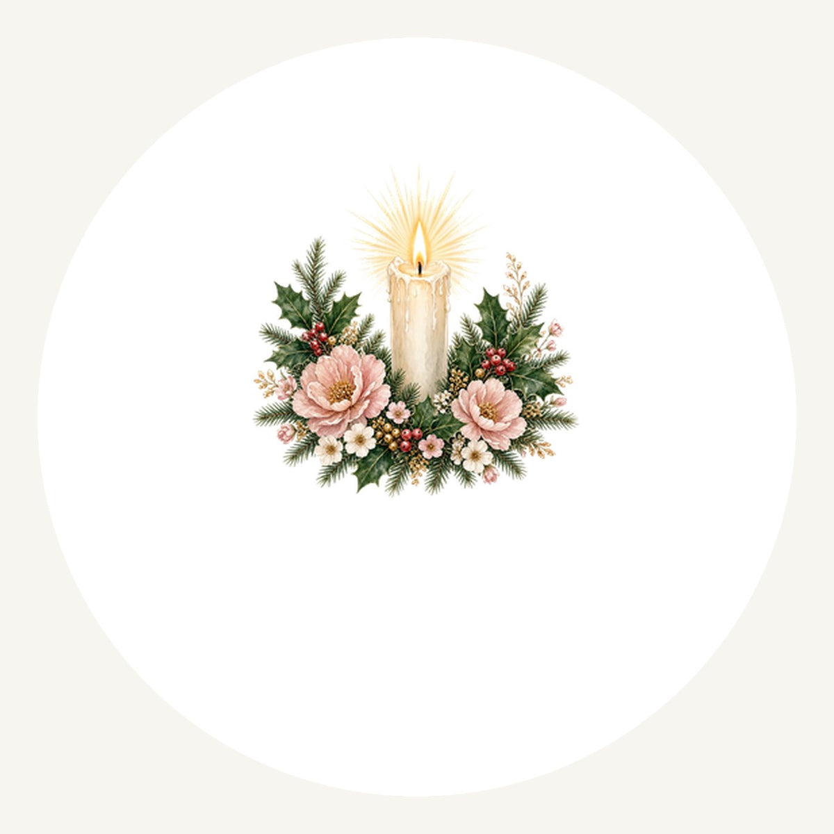 Memorial Candle and Blooms Personalised Pewter Christmas Ornament