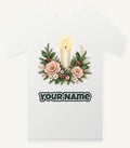 Memorial Candle and Blooms Personalised Christmas T-Shirt and Hoodie